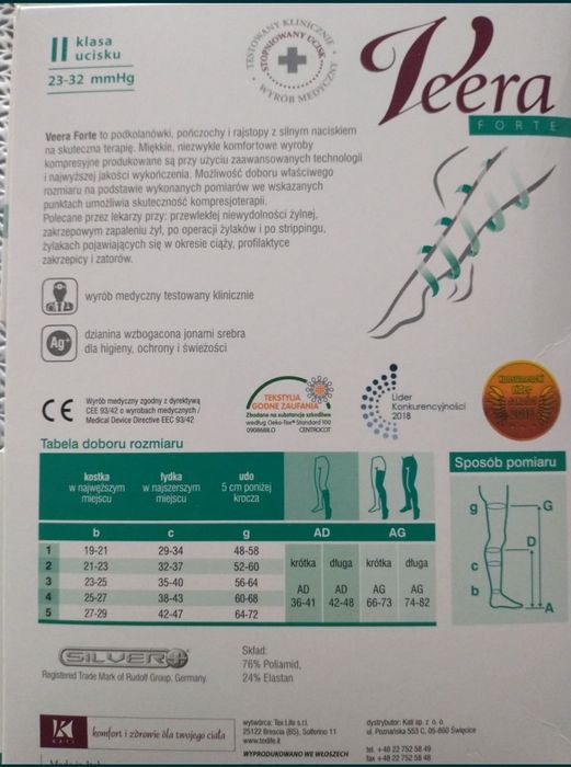 Pończochy uciskowe Veera forte