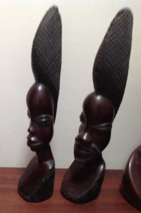 2 Pares de estatueta africanas, cada par