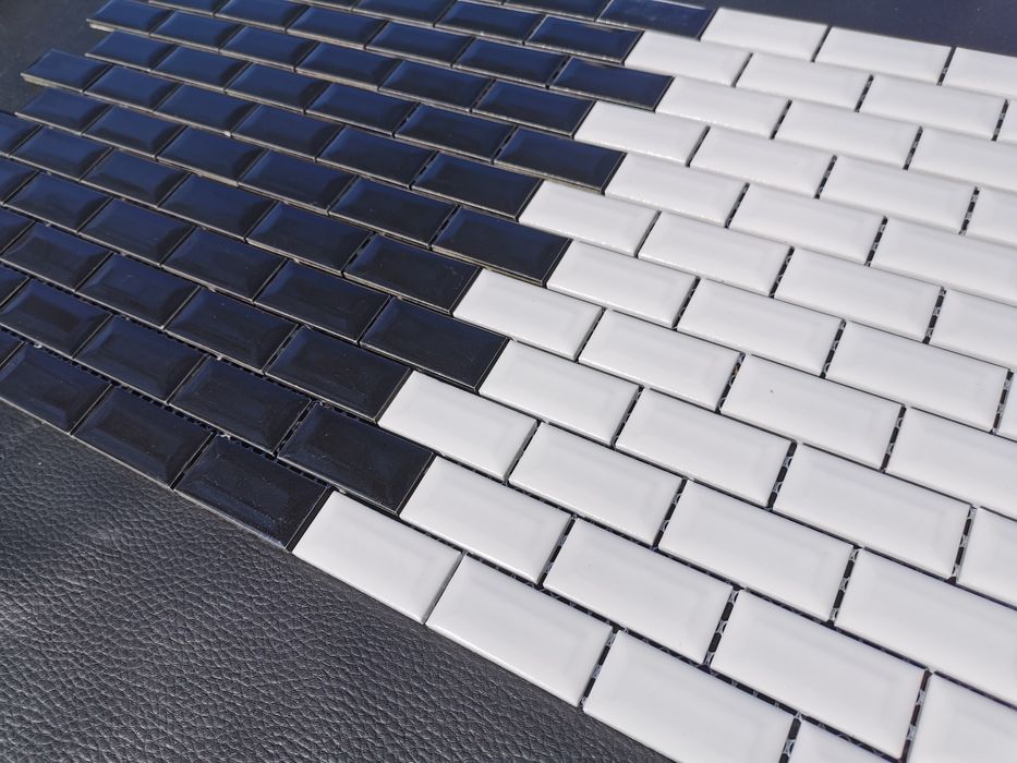 Mozaika ceramiczna /płytki /cegiełki czarne białe /ceny poniżej rynku