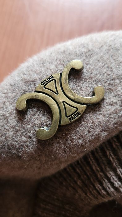 Celine beret czapka kapelusz mocca welna