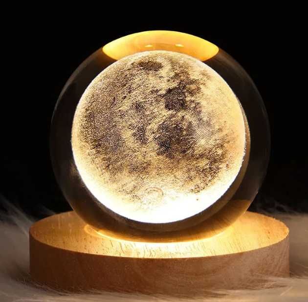 Lâmpada de Cristal com Gravação Do espaço Abajur 3D NOVO ENVIO GRÁTIS