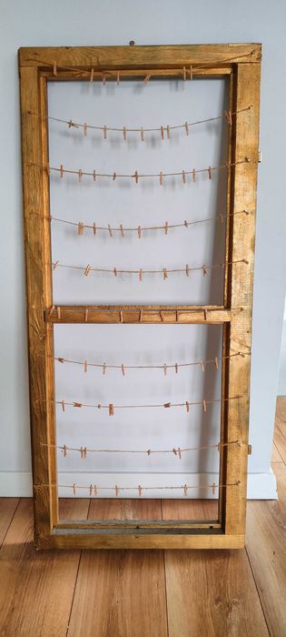 Ramka na zdjęcia wesela ozdoba ZŁOTE OKNO - z klamerkami