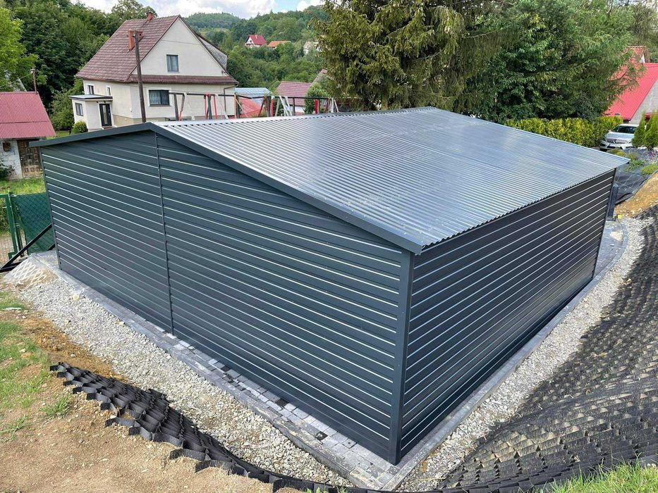 Garaż blaszany 7x6 WZMOCNIONY PROFILAMI. Producent. Szybkie TERMINY
