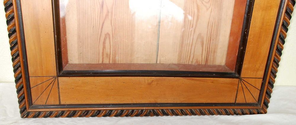 duża stara zabytkowa Biedermeier głęboka prezentacja rama na ikonę box witryna 79x96x12