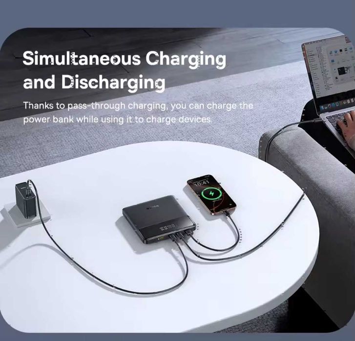 Повербанк Baseus Blade Digital Display 20000mAh 100W для зарядки ноутбуков и планшетов .