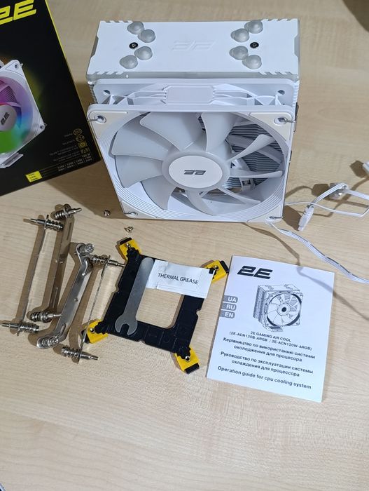 Кулер Air Cool Gaming 2E-AC120W-ARGB Белого цвета