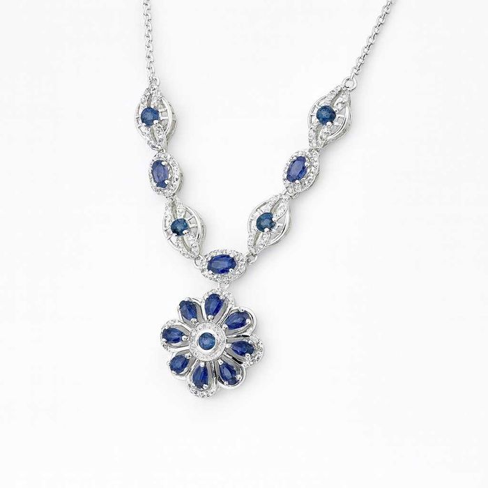 Colar Banhado a ouro Safira - Topázio - Banho de ouro 18K