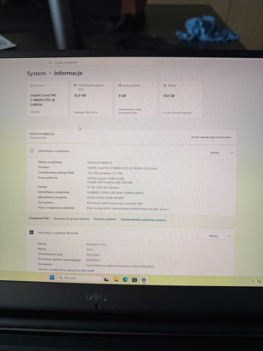 DELL Precision 5530 7-8850H 32GB RAM 1TB SSD
