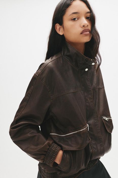Куртка Pull & Bear зі штучної шкіри вільного крою