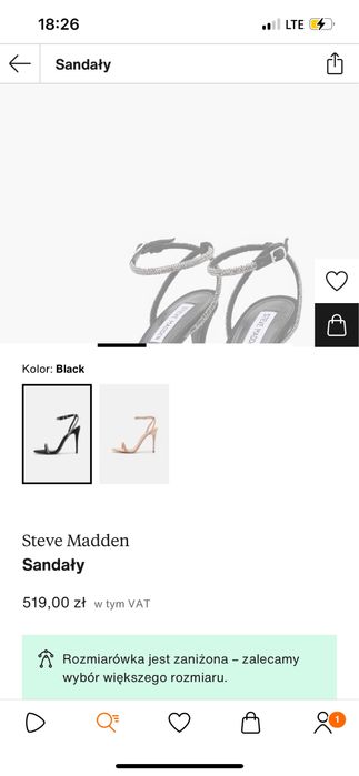 Sandałki na szpilce Steve Madden 40