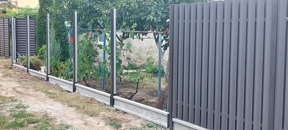 Еврозабор.Сборный ленточный фундамент под забор.Ворота.В Днепре.