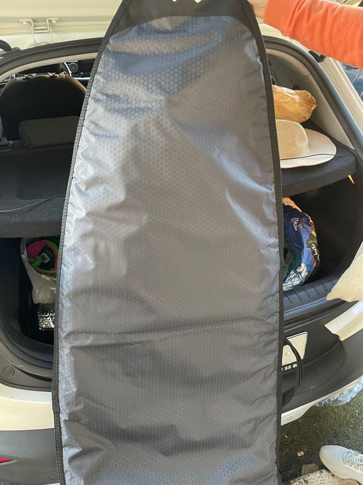 Prancha fish twin fin Leo Tavares e capa (nova)