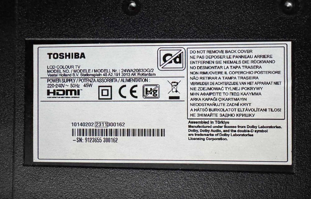 TV TOSHIBA 24" Android TV, Wi-Fi