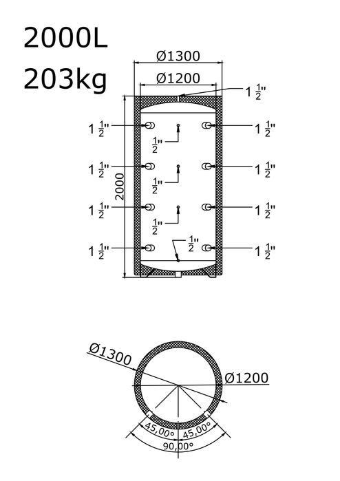 Zbiornik Buforowy akumulator ciepła 2000l dostępny od ręki