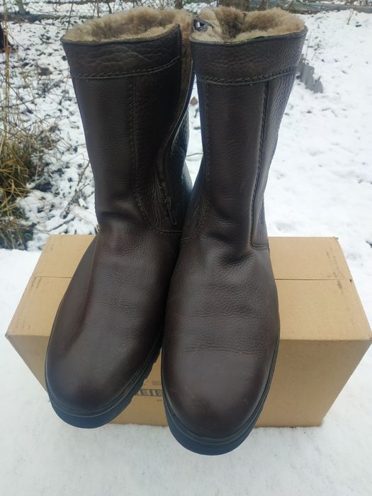 Сапожки зимові ботинки чоловічі натуральна шкіра і хутро 45  - 46