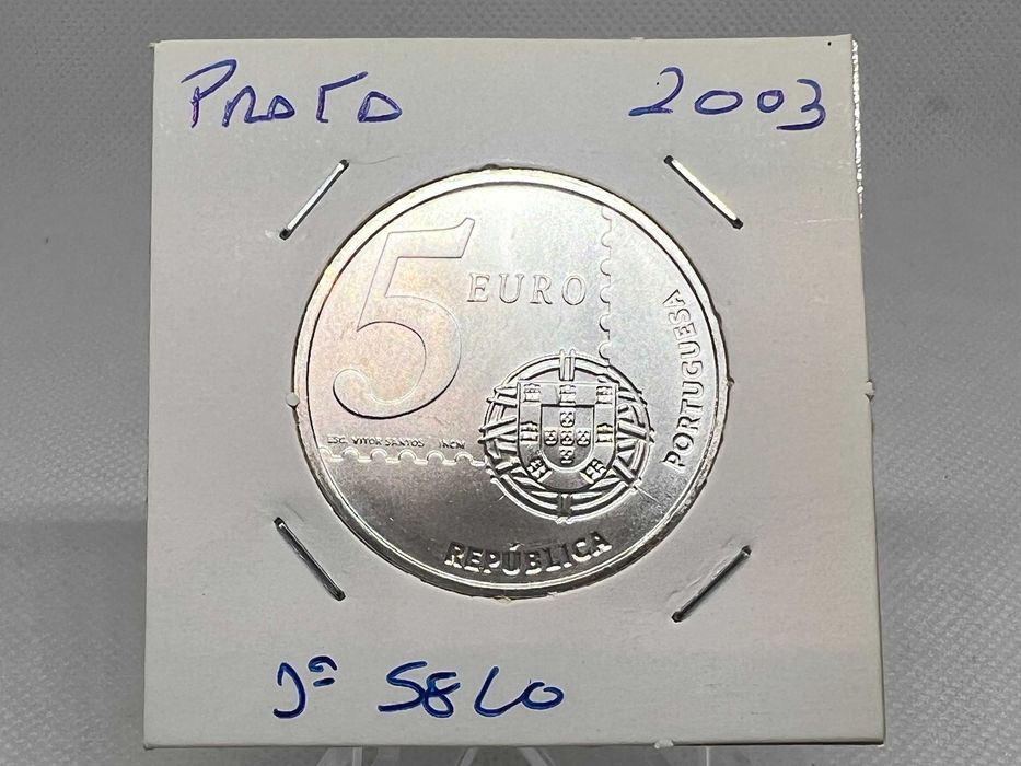 Portugal 2003 - 5 Euros Prata - 150 Anos do Primeiro Selo Português