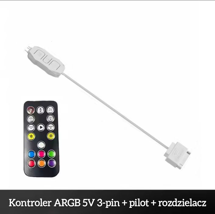 Kontroler ARGB 5V 3-pin + pilot + rozdzielacz