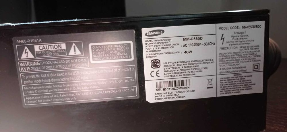 Wieża  Samsung MM-C550D
