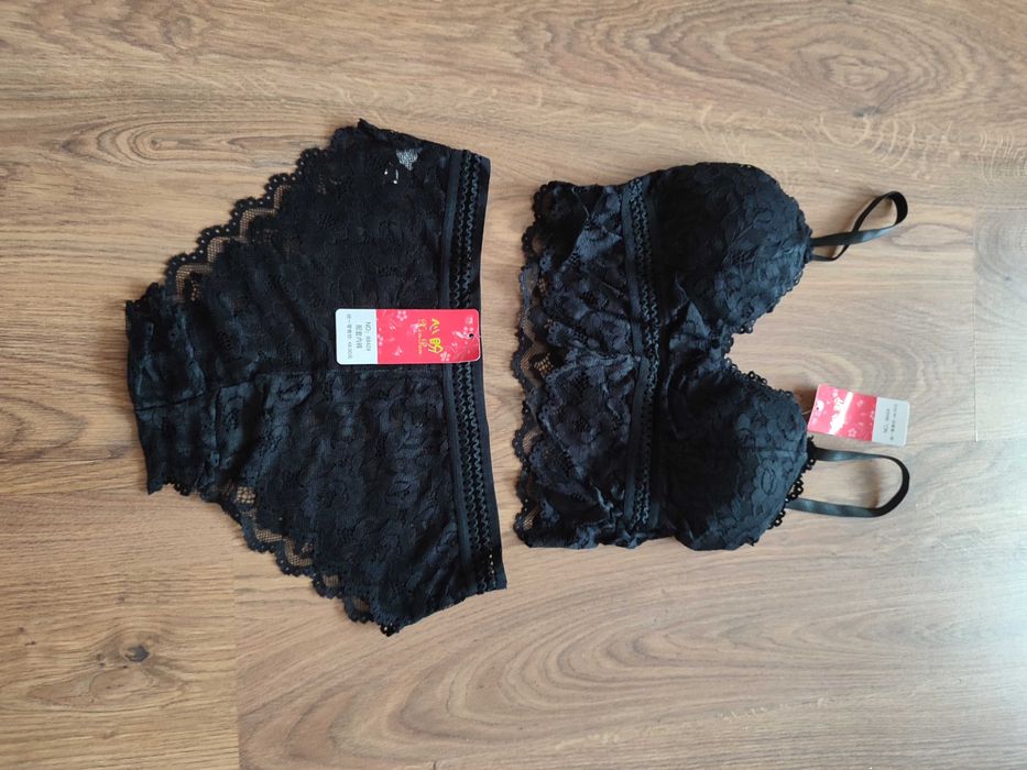 Komplet bielizny nowa koronkowa biustonosz stanik majtki rozmiar S
