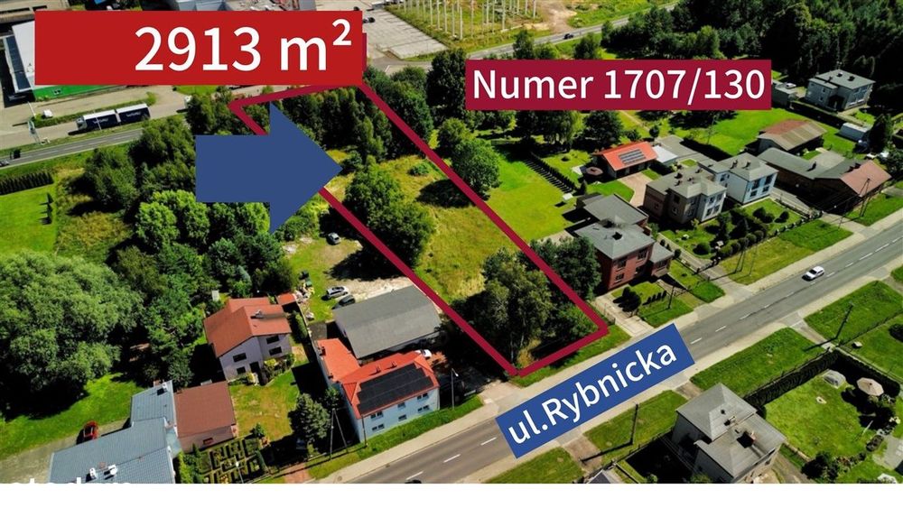 Działka budowlana Żory ul. Rybnicka numer działki 1707/130