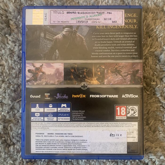 Sekiro: Shadows Die Twice - PS4