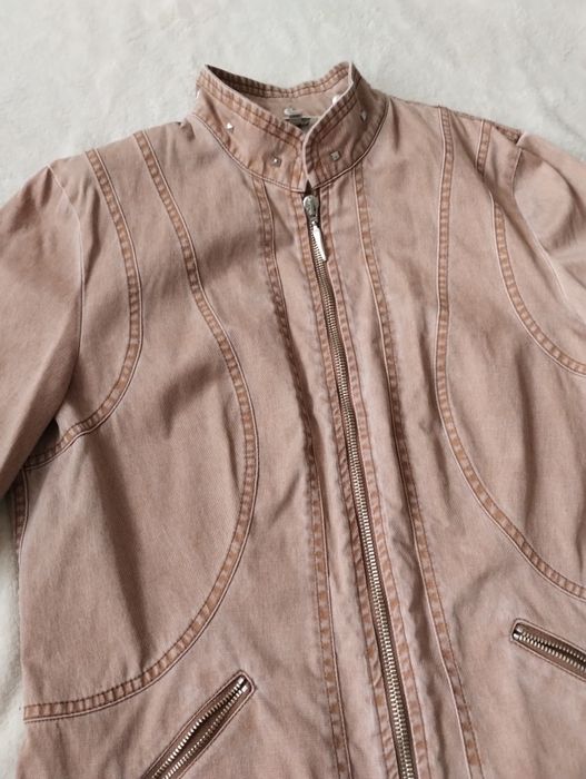 kurtka jeansowa brązowa