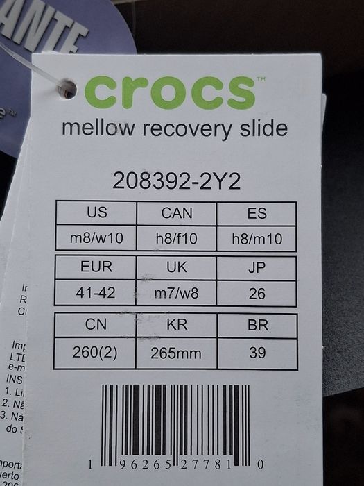 Шльопанці Crocs Mellow Recovery Slide Нові 41/42р.