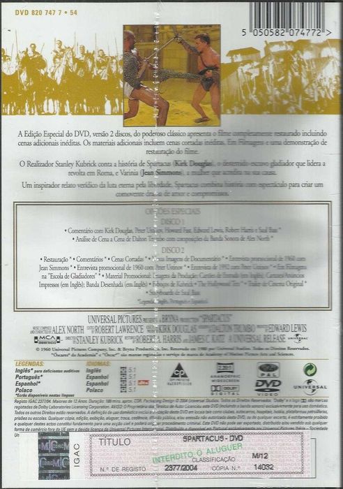 Spartacus (edição especial 2 DVD) (novo) (1960)