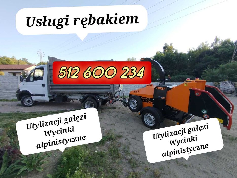 Wycinka drzew, Utylizacaj gałęzi wycinka alpinistyczna,usługi rębakiem