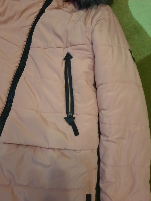 Пуховик, розовий, S-М