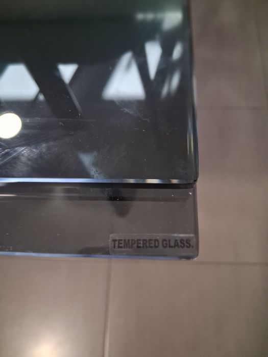 Mesa de jantar extensível em vidro temperado com 4 cadeiras
