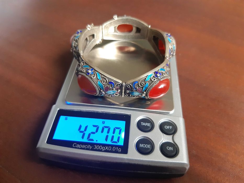 Pulseira de prata e esmaltes (China) séc. XX