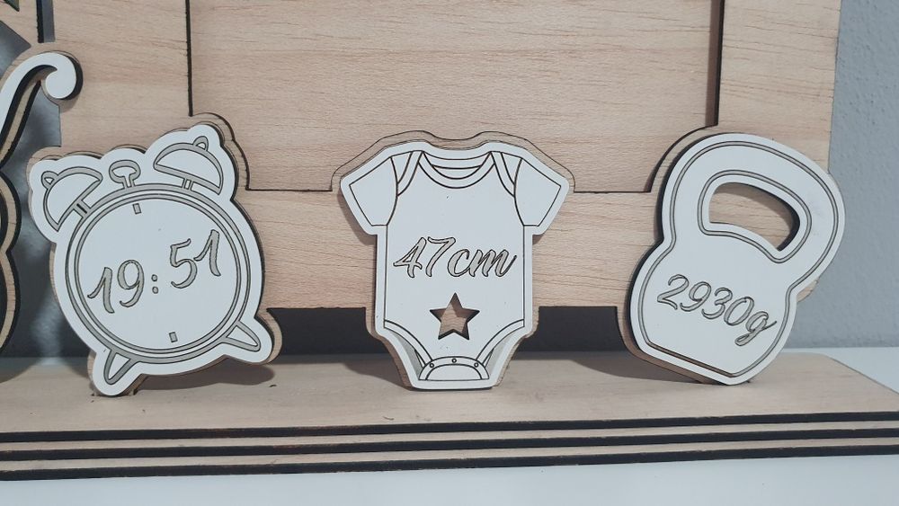 Moldura fotografia com registo de dados nascimento