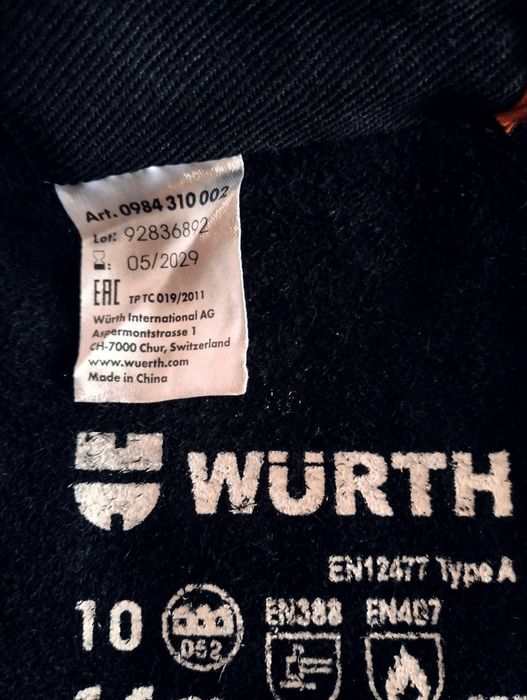 Рукавиці зварювальні Wurth (Швейцарія)