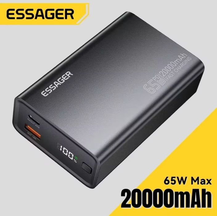 Повербанк 20000mah | PD 65w | Essager | для ноутбука, роутера, телефонів і тд