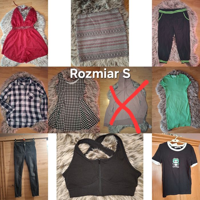 Zestaw ubrań, paka ubrań rozmiar S, 9 rzeczy