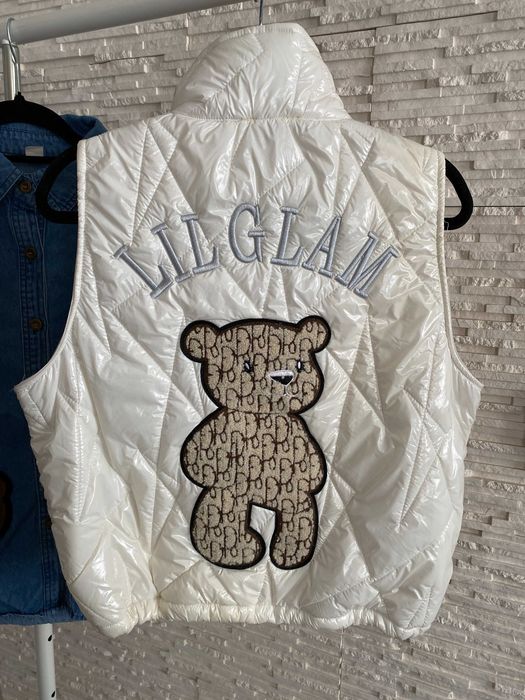 Lil Glam pikowana kamizelka - bezrękawnik z Misiem teddy bear