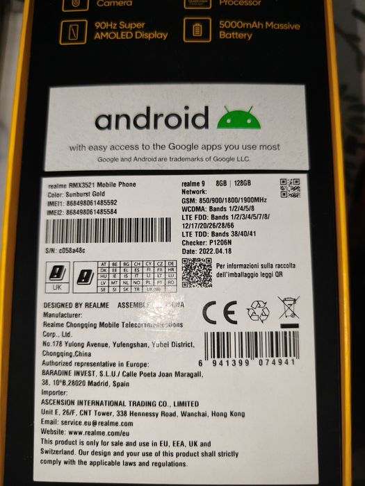 Smartfon Realme 9 8/128