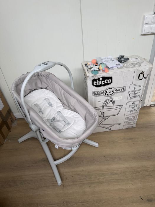 Chicco, Baby Hug 4in1, kołyska,leżaczek,krzesełko, Glacial zestaw (outlet) powystawowy zestaw kompletny
