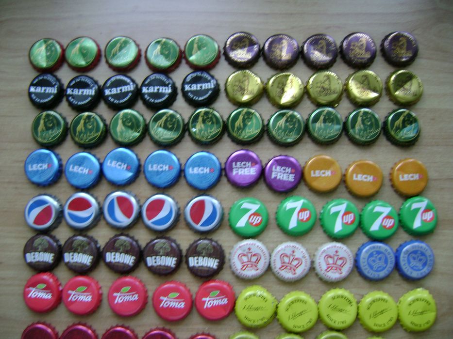 Starocie z PRL Kapsle 127 sztuk w 35 rodzajach współczesnych