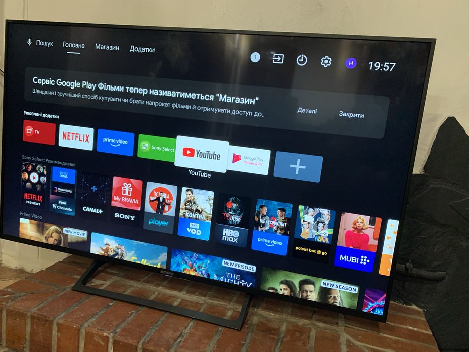 Телевізор sony 55 дюймів 4к android + кріплення на стіну