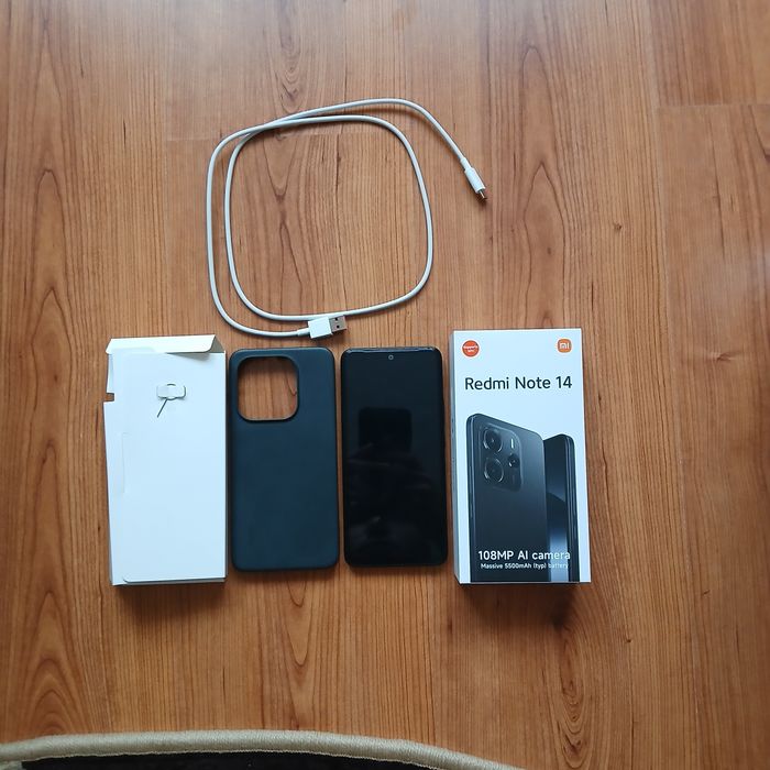 новый смартфон Xiaomi Redmi Note 14 Midnight Black 8GB/256GB с стеклом