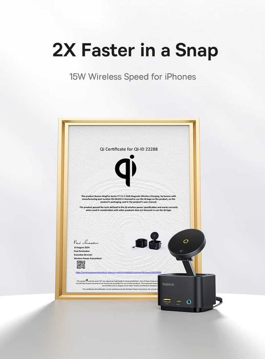 USB-хаб з бездротовою зарядкою Baseus 7in1 MagPro Series 2
