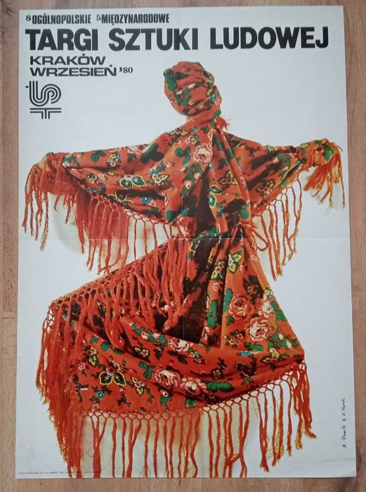 Plakat Targi Sztuki Ludowej Kraków 1980 rok PRL