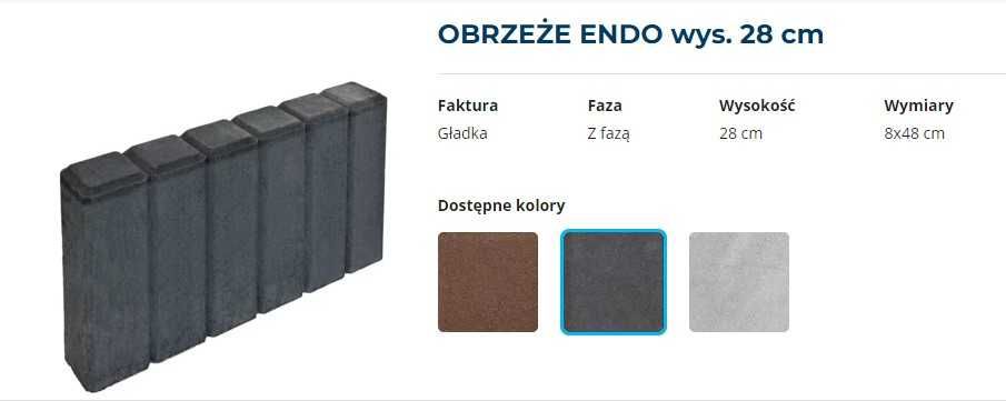 Obrzeże palisadowe ENDO POLBRUK 8x28x48 grafit