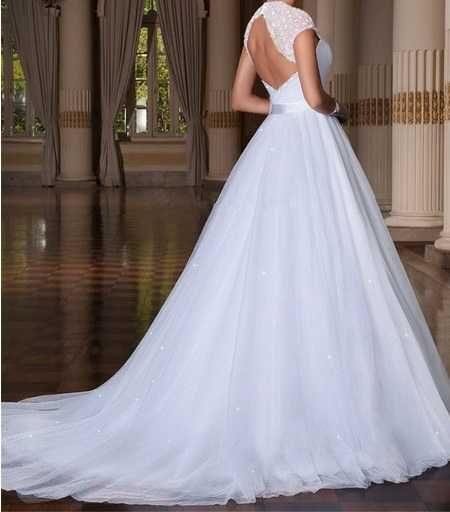 Suknia ślubna biała M - księżniczka+bolerko+pokrowiec