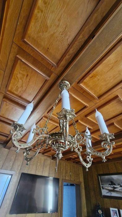Żyrandole na łańcuchu antyczny mosiądz
