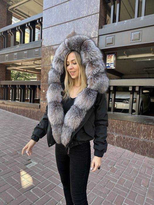 зимова куртка з хутром , парка хутро блюфрост , чернобурка