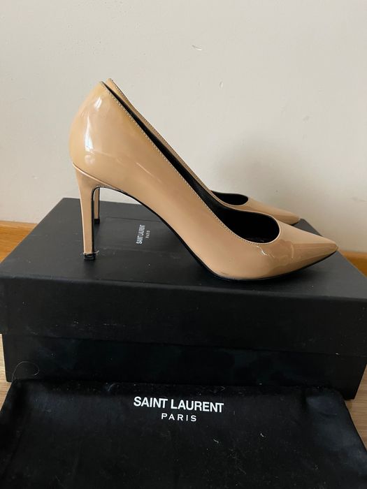 Szpilki Saint Laurent Paris  YSL rozm. 37 kolor nude na jesień