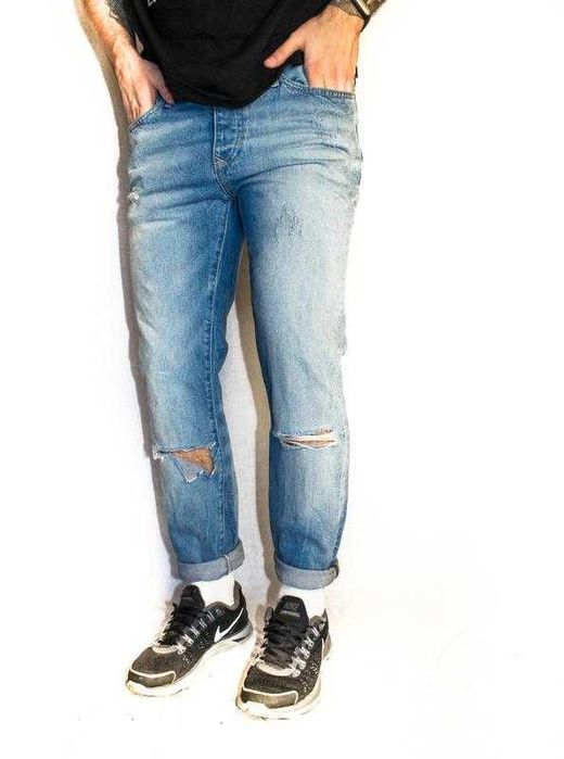 Знижка! Стильні завужені чоловічіджинси з дірками river island